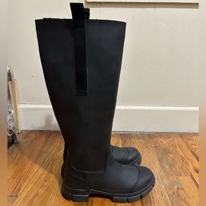 Ganni rubber knee high boots size 41 EC